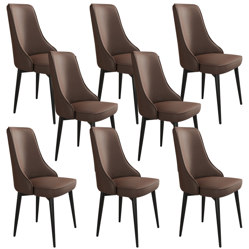 Glam Style Side Chair Upholstered Dining Chair for Dining Room Brown 8 Piece Set Black Clearhalo 'Dining Chairs' 'Dining Tables & Seating' 'dining_chair' 'furn' 'furn_dining_chair' 'Furniture' 'Kitchen & Dining Furniture' 7029237