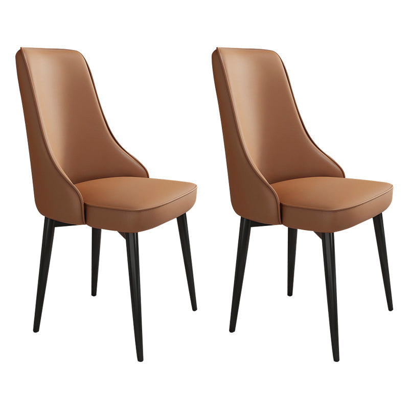 Glam Style Side Chair Upholstered Dining Chair for Dining Room Coffee 2 Piece Set Black Clearhalo 'Dining Chairs' 'Dining Tables & Seating' 'dining_chair' 'furn' 'furn_dining_chair' 'Furniture' 'Kitchen & Dining Furniture' 7029239