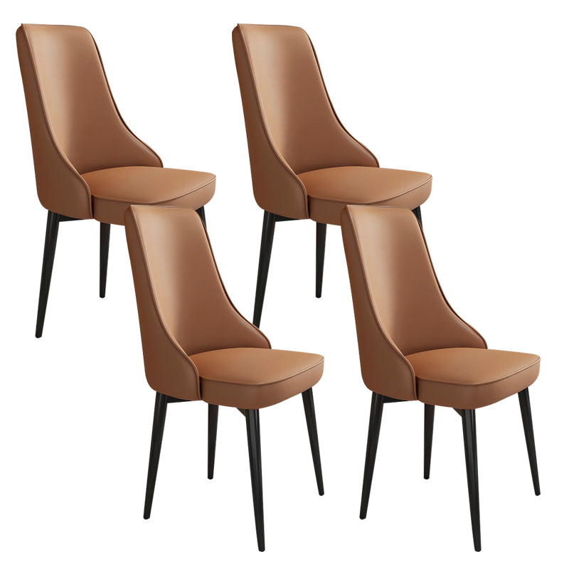 Glam Style Side Chair Upholstered Dining Chair for Dining Room Coffee 4 Piece Set Black Clearhalo 'Dining Chairs' 'Dining Tables & Seating' 'dining_chair' 'furn' 'furn_dining_chair' 'Furniture' 'Kitchen & Dining Furniture' 7029240