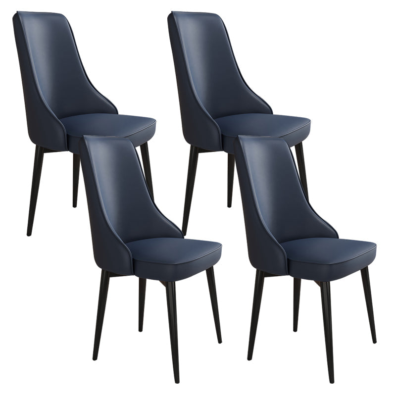 Glam Style Side Chair Upholstered Dining Chair for Dining Room Dark Blue 4 Piece Set Black Clearhalo 'Dining Chairs' 'Dining Tables & Seating' 'dining_chair' 'furn' 'furn_dining_chair' 'Furniture' 'Kitchen & Dining Furniture' 7029245
