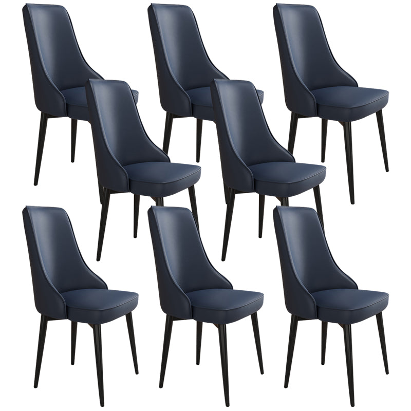 Glam Style Side Chair Upholstered Dining Chair for Dining Room Dark Blue 8 Piece Set Black Clearhalo 'Dining Chairs' 'Dining Tables & Seating' 'dining_chair' 'furn' 'furn_dining_chair' 'Furniture' 'Kitchen & Dining Furniture' 7029247