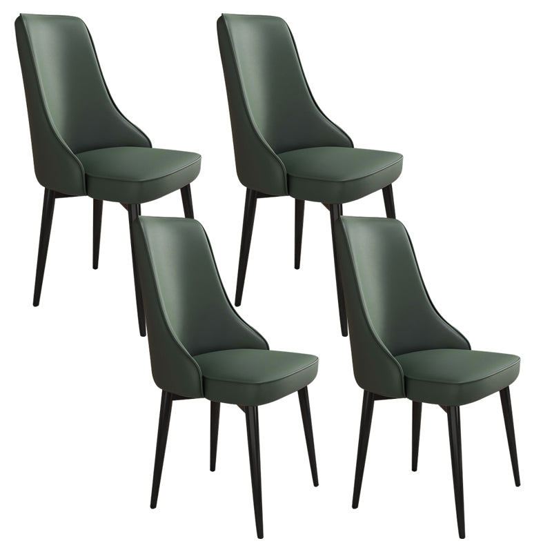 Glam Style Side Chair Upholstered Dining Chair for Dining Room Blackish Green 4 Piece Set Black Clearhalo 'Dining Chairs' 'Dining Tables & Seating' 'dining_chair' 'furn' 'furn_dining_chair' 'Furniture' 'Kitchen & Dining Furniture' 7029250
