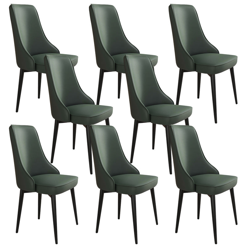 Glam Style Side Chair Upholstered Dining Chair for Dining Room Blackish Green 8 Piece Set Black Clearhalo 'Dining Chairs' 'Dining Tables & Seating' 'dining_chair' 'furn' 'furn_dining_chair' 'Furniture' 'Kitchen & Dining Furniture' 7029252