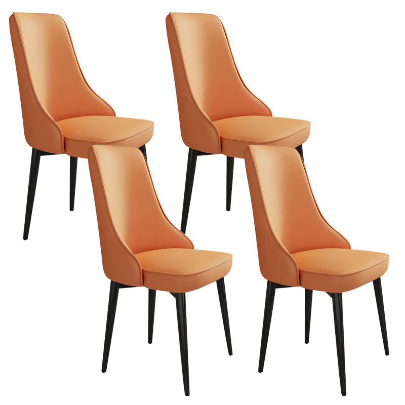 Glam Style Side Chair Upholstered Dining Chair for Dining Room Orange 4 Piece Set Black Clearhalo 'Dining Chairs' 'Dining Tables & Seating' 'dining_chair' 'furn' 'furn_dining_chair' 'Furniture' 'Kitchen & Dining Furniture' 7029255
