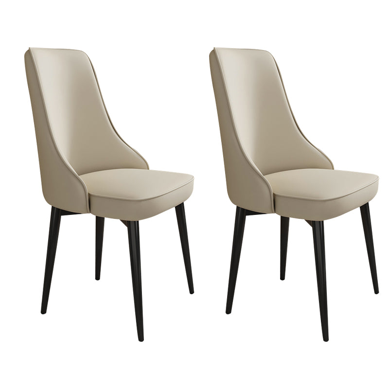 Glam Style Side Chair Upholstered Dining Chair for Dining Room Beige 2 Piece Set Black Clearhalo 'Dining Chairs' 'Dining Tables & Seating' 'dining_chair' 'furn' 'furn_dining_chair' 'Furniture' 'Kitchen & Dining Furniture' 7029259