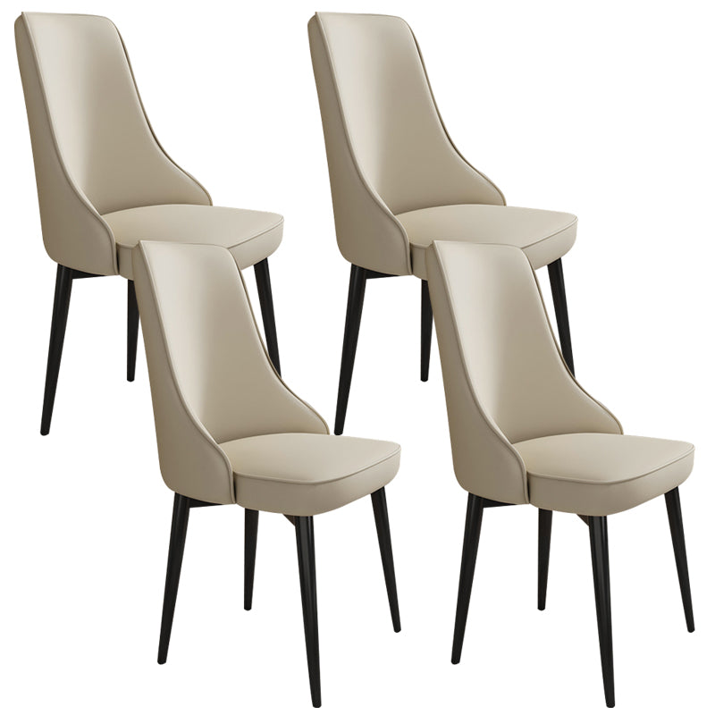 Glam Style Side Chair Upholstered Dining Chair for Dining Room Beige 4 Piece Set Black Clearhalo 'Dining Chairs' 'Dining Tables & Seating' 'dining_chair' 'furn' 'furn_dining_chair' 'Furniture' 'Kitchen & Dining Furniture' 7029260