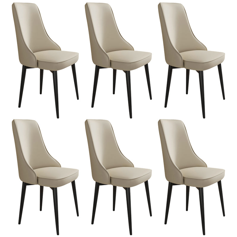 Glam Style Side Chair Upholstered Dining Chair for Dining Room Beige 6 Piece Set Black Clearhalo 'Dining Chairs' 'Dining Tables & Seating' 'dining_chair' 'furn' 'furn_dining_chair' 'Furniture' 'Kitchen & Dining Furniture' 7029261