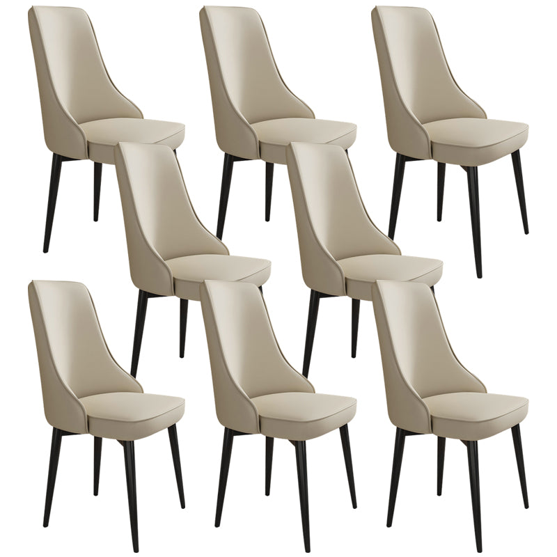 Glam Style Side Chair Upholstered Dining Chair for Dining Room Beige 8 Piece Set Black Clearhalo 'Dining Chairs' 'Dining Tables & Seating' 'dining_chair' 'furn' 'furn_dining_chair' 'Furniture' 'Kitchen & Dining Furniture' 7029262