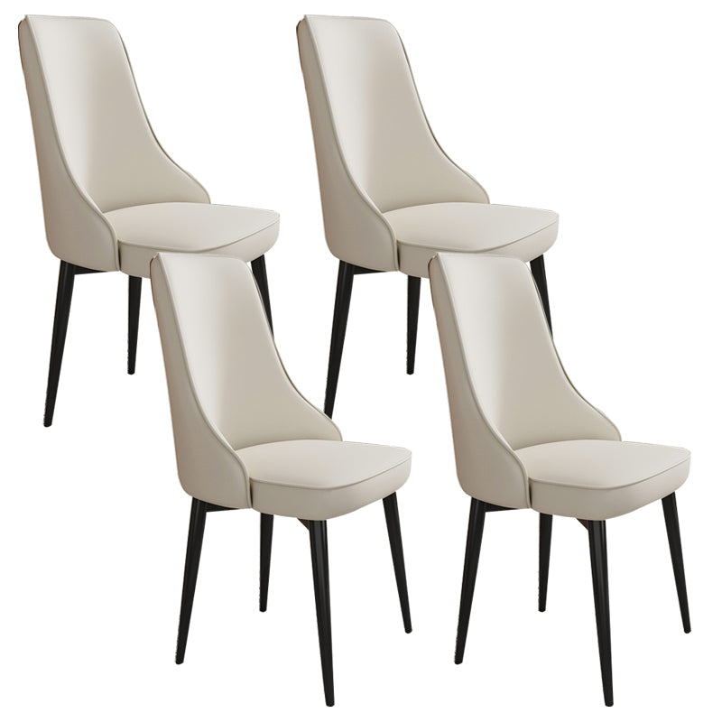 Glam Style Side Chair Upholstered Dining Chair for Dining Room Off-White 4 Piece Set Black Clearhalo 'Dining Chairs' 'Dining Tables & Seating' 'dining_chair' 'furn' 'furn_dining_chair' 'Furniture' 'Kitchen & Dining Furniture' 7029265