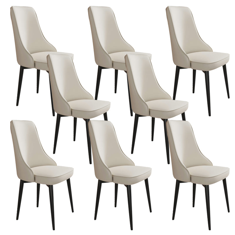 Glam Style Side Chair Upholstered Dining Chair for Dining Room Off-White 8 Piece Set Black Clearhalo 'Dining Chairs' 'Dining Tables & Seating' 'dining_chair' 'furn' 'furn_dining_chair' 'Furniture' 'Kitchen & Dining Furniture' 7029267