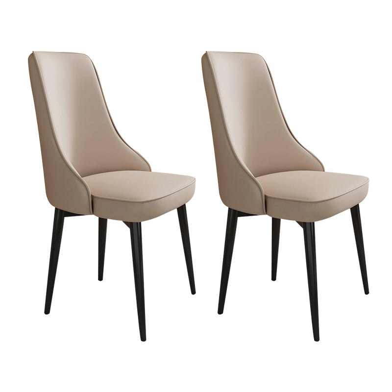 Glam Style Side Chair Upholstered Dining Chair for Dining Room Khaki 2 Piece Set Black Clearhalo 'Dining Chairs' 'Dining Tables & Seating' 'dining_chair' 'furn' 'furn_dining_chair' 'Furniture' 'Kitchen & Dining Furniture' 7029269