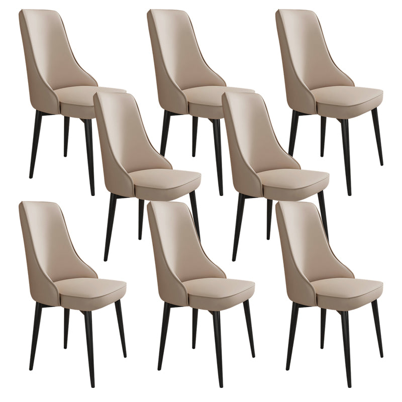 Glam Style Side Chair Upholstered Dining Chair for Dining Room Khaki 8 Piece Set Black Clearhalo 'Dining Chairs' 'Dining Tables & Seating' 'dining_chair' 'furn' 'furn_dining_chair' 'Furniture' 'Kitchen & Dining Furniture' 7029272