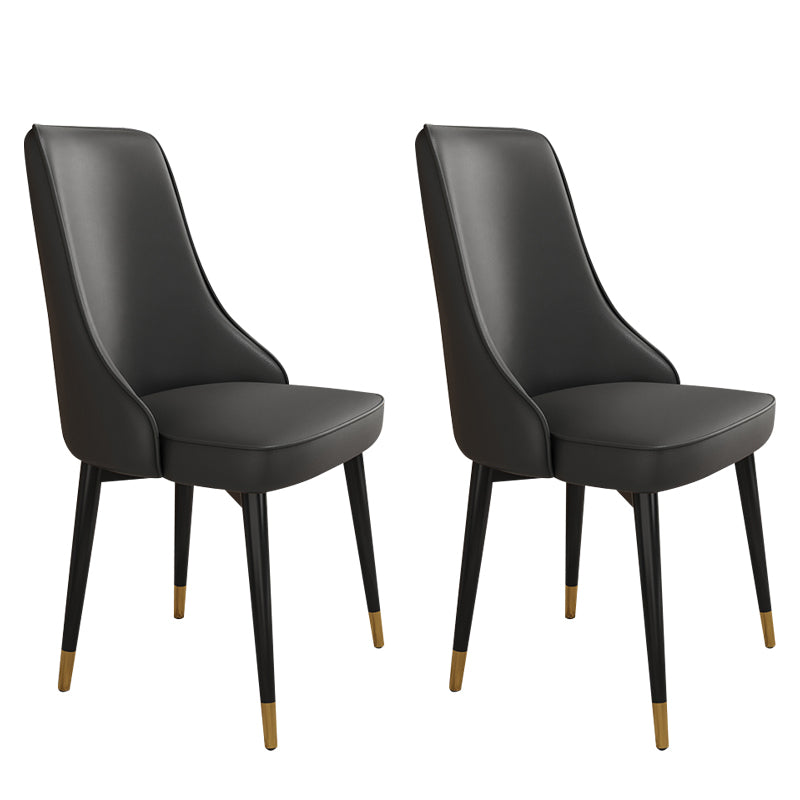 Glam Style Side Chair Upholstered Dining Chair for Dining Room Black 2 Piece Set Black Gold Clearhalo 'Dining Chairs' 'Dining Tables & Seating' 'dining_chair' 'furn' 'furn_dining_chair' 'Furniture' 'Kitchen & Dining Furniture' 7029274