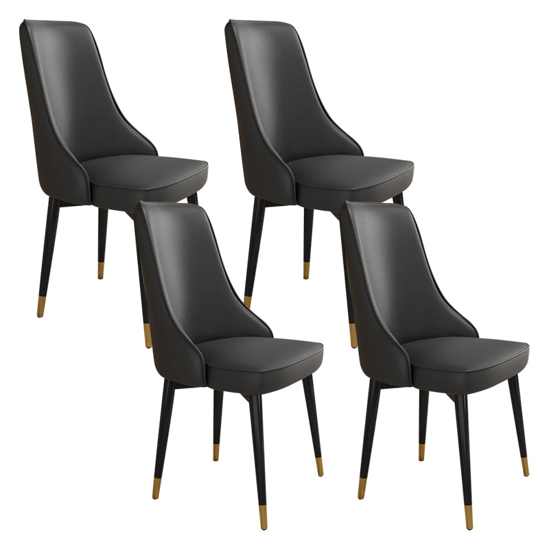 Glam Style Side Chair Upholstered Dining Chair for Dining Room Black 4 Piece Set Black Gold Clearhalo 'Dining Chairs' 'Dining Tables & Seating' 'dining_chair' 'furn' 'furn_dining_chair' 'Furniture' 'Kitchen & Dining Furniture' 7029275