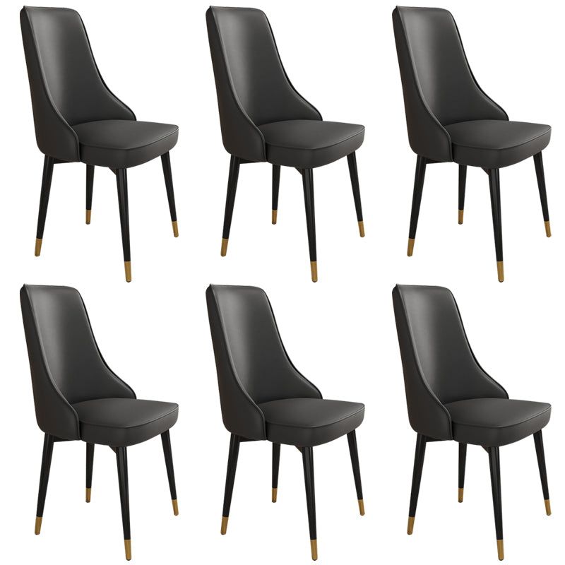 Glam Style Side Chair Upholstered Dining Chair for Dining Room Black 6 Piece Set Black Gold Clearhalo 'Dining Chairs' 'Dining Tables & Seating' 'dining_chair' 'furn' 'furn_dining_chair' 'Furniture' 'Kitchen & Dining Furniture' 7029276