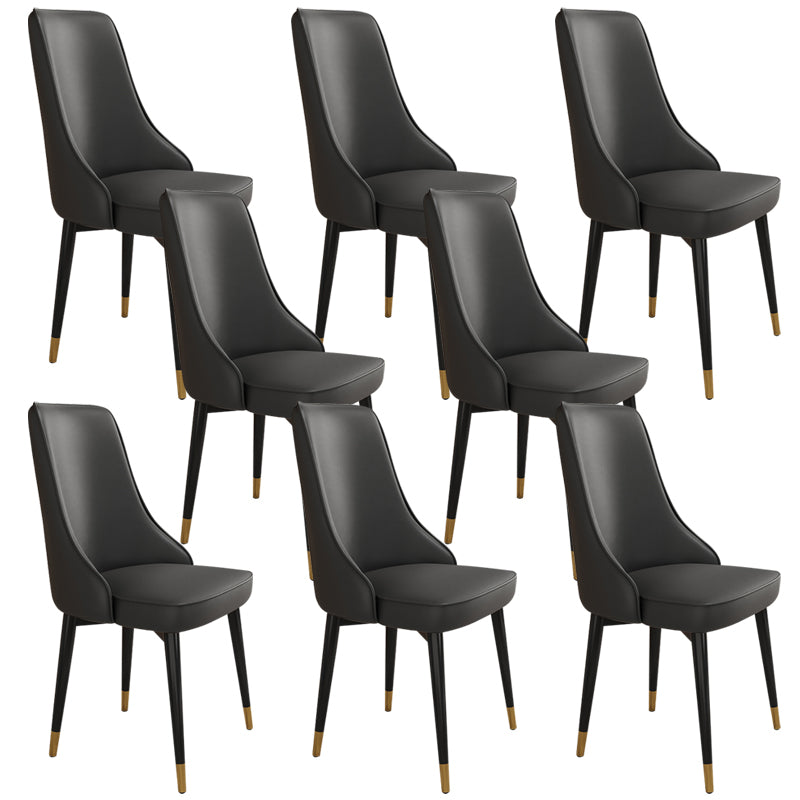Glam Style Side Chair Upholstered Dining Chair for Dining Room Black 8 Piece Set Black Gold Clearhalo 'Dining Chairs' 'Dining Tables & Seating' 'dining_chair' 'furn' 'furn_dining_chair' 'Furniture' 'Kitchen & Dining Furniture' 7029277