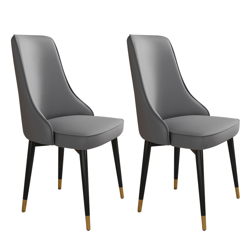Glam Style Side Chair Upholstered Dining Chair for Dining Room Dark Gray 2 Piece Set Black Gold Clearhalo 'Dining Chairs' 'Dining Tables & Seating' 'dining_chair' 'furn' 'furn_dining_chair' 'Furniture' 'Kitchen & Dining Furniture' 7029279