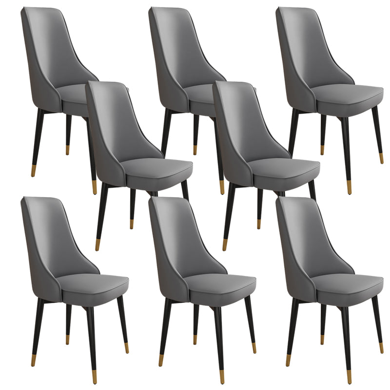 Glam Style Side Chair Upholstered Dining Chair for Dining Room Dark Gray 8 Piece Set Black Gold Clearhalo 'Dining Chairs' 'Dining Tables & Seating' 'dining_chair' 'furn' 'furn_dining_chair' 'Furniture' 'Kitchen & Dining Furniture' 7029282