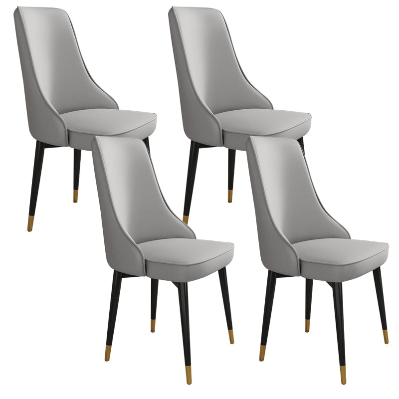 Glam Style Side Chair Upholstered Dining Chair for Dining Room Light Gray 4 Piece Set Black Gold Clearhalo 'Dining Chairs' 'Dining Tables & Seating' 'dining_chair' 'furn' 'furn_dining_chair' 'Furniture' 'Kitchen & Dining Furniture' 7029285