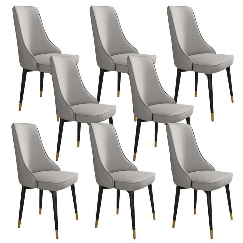 Glam Style Side Chair Upholstered Dining Chair for Dining Room Light Gray 8 Piece Set Black Gold Clearhalo 'Dining Chairs' 'Dining Tables & Seating' 'dining_chair' 'furn' 'furn_dining_chair' 'Furniture' 'Kitchen & Dining Furniture' 7029287