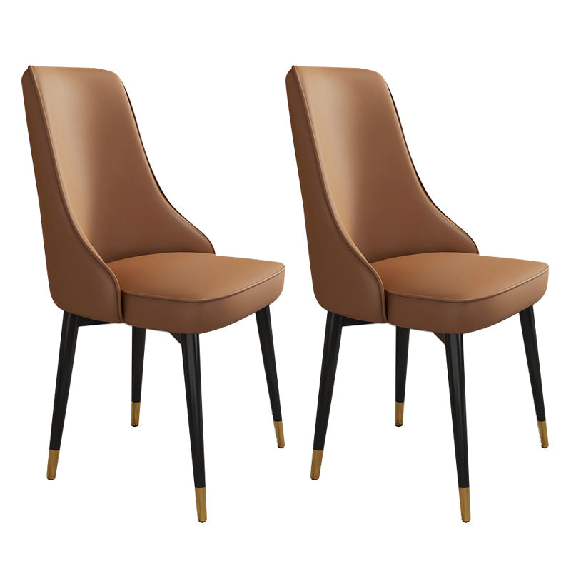 Glam Style Side Chair Upholstered Dining Chair for Dining Room Coffee 2 Piece Set Black Gold Clearhalo 'Dining Chairs' 'Dining Tables & Seating' 'dining_chair' 'furn' 'furn_dining_chair' 'Furniture' 'Kitchen & Dining Furniture' 7029294