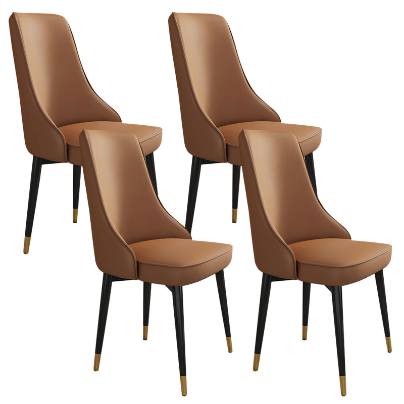 Glam Style Side Chair Upholstered Dining Chair for Dining Room Coffee 4 Piece Set Black Gold Clearhalo 'Dining Chairs' 'Dining Tables & Seating' 'dining_chair' 'furn' 'furn_dining_chair' 'Furniture' 'Kitchen & Dining Furniture' 7029295