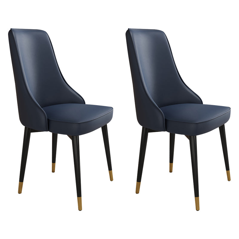 Glam Style Side Chair Upholstered Dining Chair for Dining Room Dark Blue 2 Piece Set Black Gold Clearhalo 'Dining Chairs' 'Dining Tables & Seating' 'dining_chair' 'furn' 'furn_dining_chair' 'Furniture' 'Kitchen & Dining Furniture' 7029299