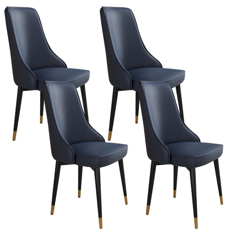 Glam Style Side Chair Upholstered Dining Chair for Dining Room Dark Blue 4 Piece Set Black Gold Clearhalo 'Dining Chairs' 'Dining Tables & Seating' 'dining_chair' 'furn' 'furn_dining_chair' 'Furniture' 'Kitchen & Dining Furniture' 7029300