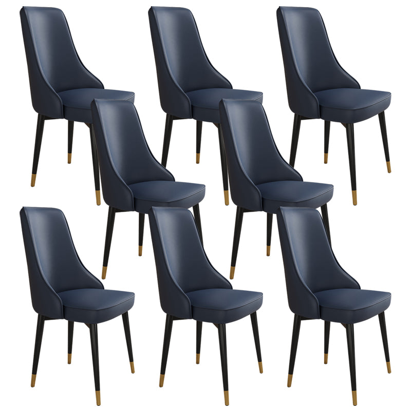 Glam Style Side Chair Upholstered Dining Chair for Dining Room Dark Blue 8 Piece Set Black Gold Clearhalo 'Dining Chairs' 'Dining Tables & Seating' 'dining_chair' 'furn' 'furn_dining_chair' 'Furniture' 'Kitchen & Dining Furniture' 7029302