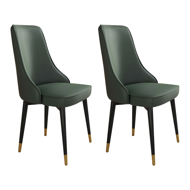 Glam Style Side Chair Upholstered Dining Chair for Dining Room Blackish Green 2 Piece Set Black Gold Clearhalo 'Dining Chairs' 'Dining Tables & Seating' 'dining_chair' 'furn' 'furn_dining_chair' 'Furniture' 'Kitchen & Dining Furniture' 7029304
