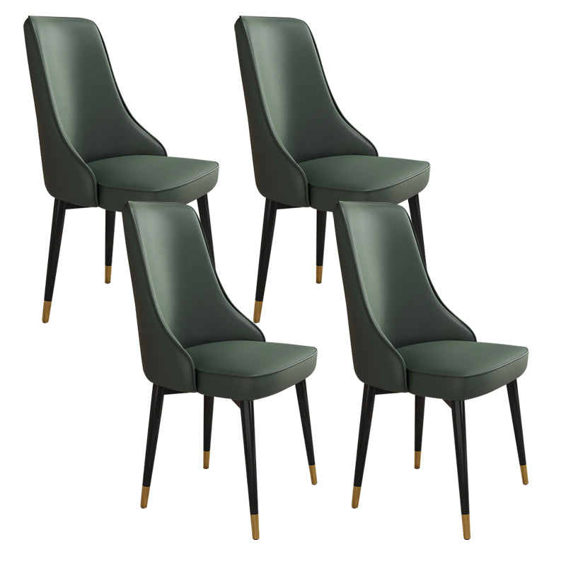 Glam Style Side Chair Upholstered Dining Chair for Dining Room Blackish Green 4 Piece Set Black Gold Clearhalo 'Dining Chairs' 'Dining Tables & Seating' 'dining_chair' 'furn' 'furn_dining_chair' 'Furniture' 'Kitchen & Dining Furniture' 7029305