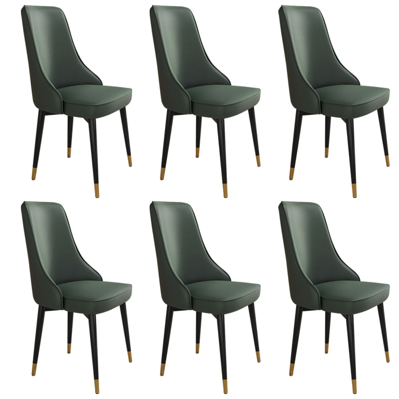 Glam Style Side Chair Upholstered Dining Chair for Dining Room Blackish Green 6 Piece Set Black Gold Clearhalo 'Dining Chairs' 'Dining Tables & Seating' 'dining_chair' 'furn' 'furn_dining_chair' 'Furniture' 'Kitchen & Dining Furniture' 7029306