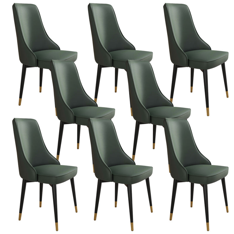 Glam Style Side Chair Upholstered Dining Chair for Dining Room Blackish Green 8 Piece Set Black Gold Clearhalo 'Dining Chairs' 'Dining Tables & Seating' 'dining_chair' 'furn' 'furn_dining_chair' 'Furniture' 'Kitchen & Dining Furniture' 7029307