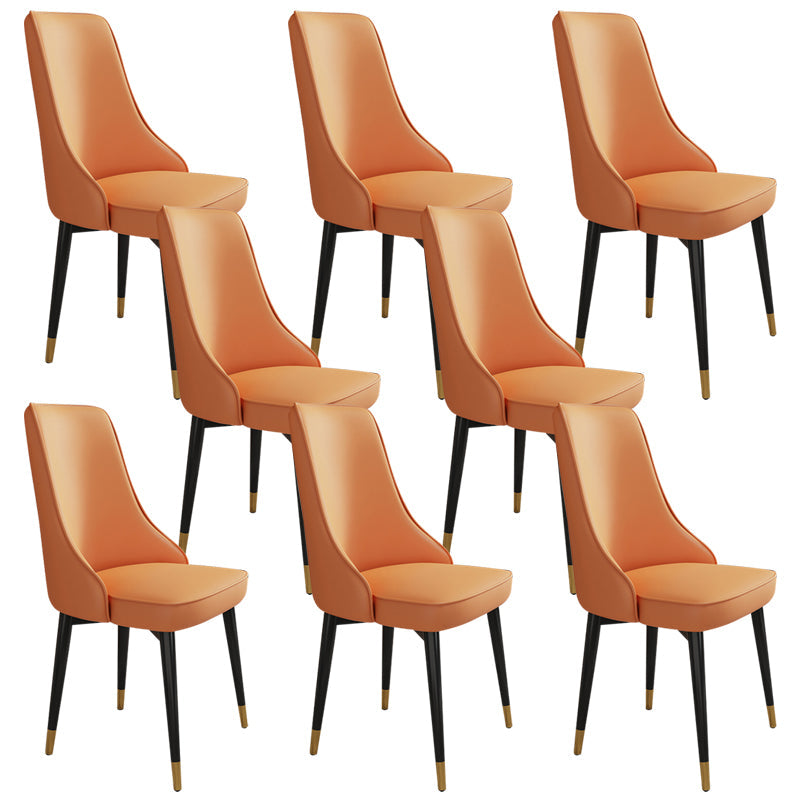 Glam Style Side Chair Upholstered Dining Chair for Dining Room Orange 8 Piece Set Black Gold Clearhalo 'Dining Chairs' 'Dining Tables & Seating' 'dining_chair' 'furn' 'furn_dining_chair' 'Furniture' 'Kitchen & Dining Furniture' 7029312
