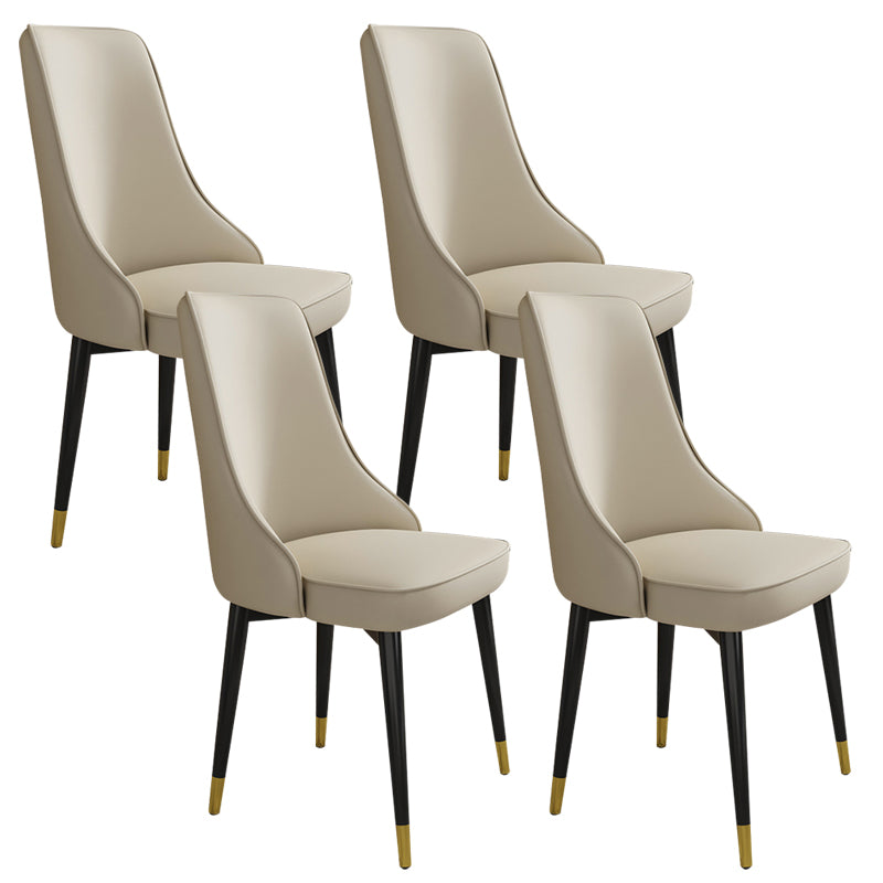 Glam Style Side Chair Upholstered Dining Chair for Dining Room Beige 4 Piece Set Black Gold Clearhalo 'Dining Chairs' 'Dining Tables & Seating' 'dining_chair' 'furn' 'furn_dining_chair' 'Furniture' 'Kitchen & Dining Furniture' 7029315