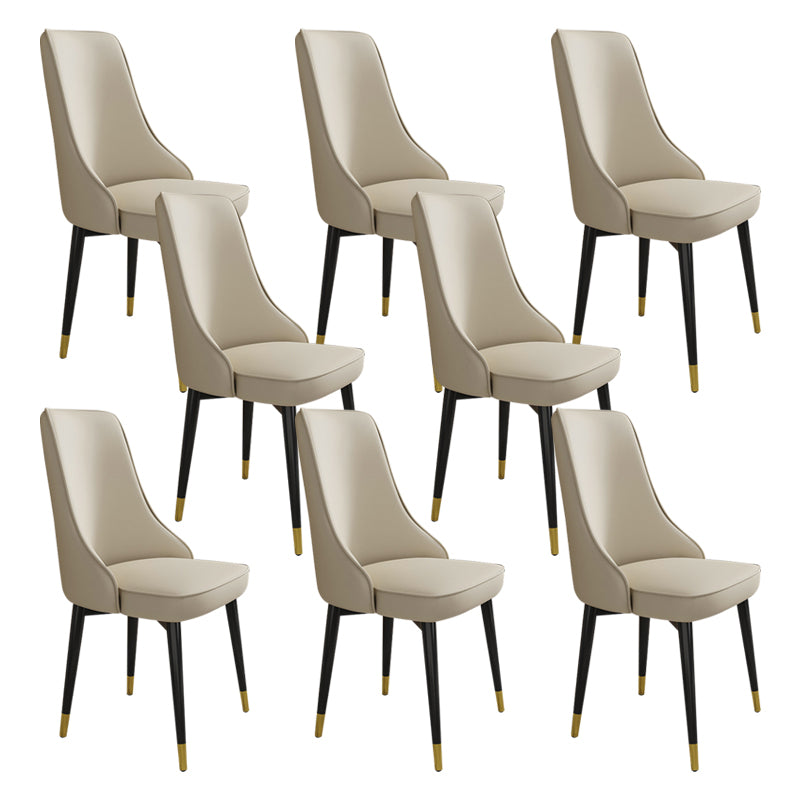 Glam Style Side Chair Upholstered Dining Chair for Dining Room Beige 8 Piece Set Black Gold Clearhalo 'Dining Chairs' 'Dining Tables & Seating' 'dining_chair' 'furn' 'furn_dining_chair' 'Furniture' 'Kitchen & Dining Furniture' 7029317