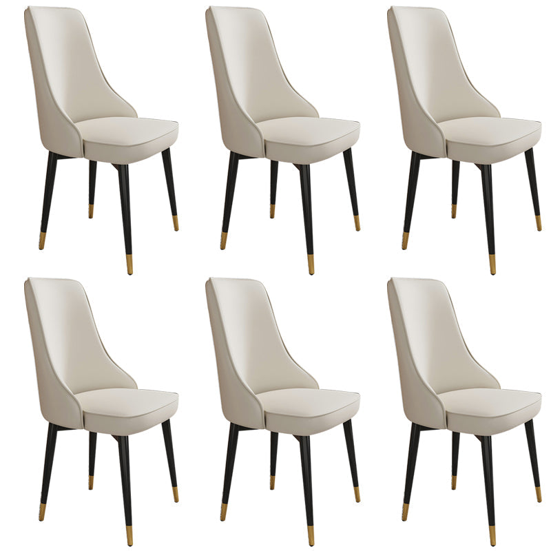 Glam Style Side Chair Upholstered Dining Chair for Dining Room Off-White 6 Piece Set Black Gold Clearhalo 'Dining Chairs' 'Dining Tables & Seating' 'dining_chair' 'furn' 'furn_dining_chair' 'Furniture' 'Kitchen & Dining Furniture' 7029321