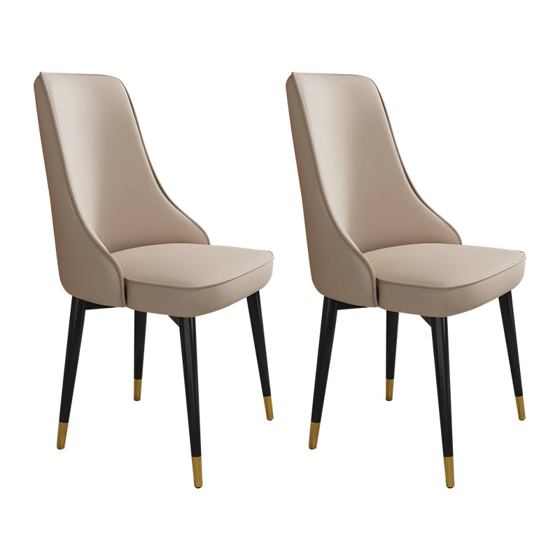 Glam Style Side Chair Upholstered Dining Chair for Dining Room Khaki 2 Piece Set Black Gold Clearhalo 'Dining Chairs' 'Dining Tables & Seating' 'dining_chair' 'furn' 'furn_dining_chair' 'Furniture' 'Kitchen & Dining Furniture' 7029324
