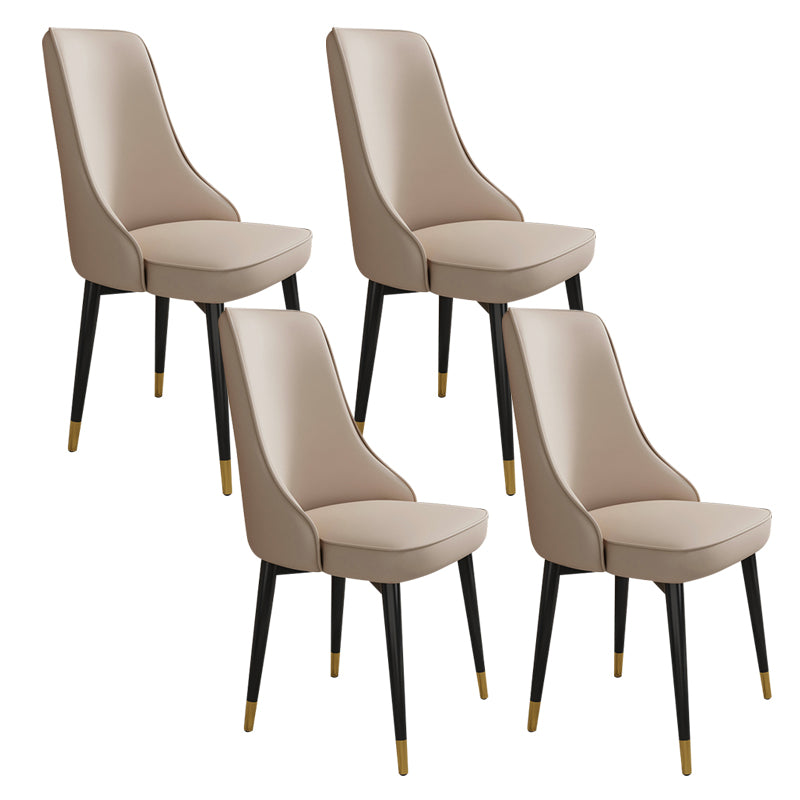 Glam Style Side Chair Upholstered Dining Chair for Dining Room Khaki 4 Piece Set Black Gold Clearhalo 'Dining Chairs' 'Dining Tables & Seating' 'dining_chair' 'furn' 'furn_dining_chair' 'Furniture' 'Kitchen & Dining Furniture' 7029325