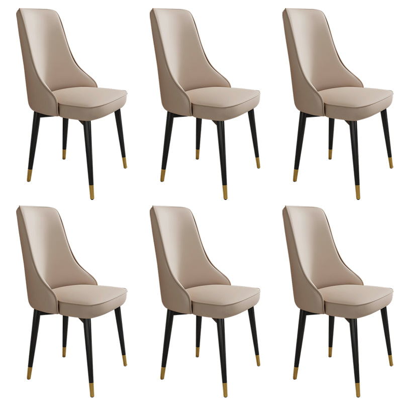 Glam Style Side Chair Upholstered Dining Chair for Dining Room Khaki 6 Piece Set Black Gold Clearhalo 'Dining Chairs' 'Dining Tables & Seating' 'dining_chair' 'furn' 'furn_dining_chair' 'Furniture' 'Kitchen & Dining Furniture' 7029326