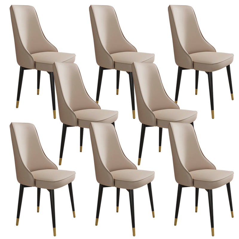 Glam Style Side Chair Upholstered Dining Chair for Dining Room Khaki 8 Piece Set Black Gold Clearhalo 'Dining Chairs' 'Dining Tables & Seating' 'dining_chair' 'furn' 'furn_dining_chair' 'Furniture' 'Kitchen & Dining Furniture' 7029327