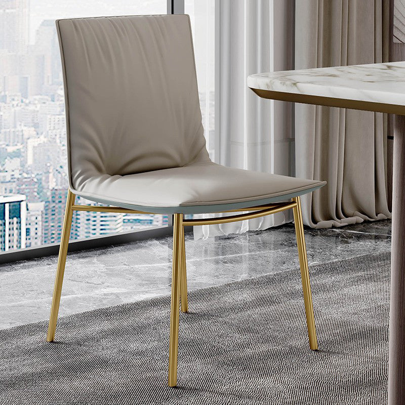 Glam Style Dining Chair Upholstered Side Chair for Living Room Grey 1 Piece Brass Gold Clearhalo 'Dining Chairs' 'Dining Tables & Seating' 'dining_chair' 'furn' 'furn_dining_chair' 'Furniture' 'Kitchen & Dining Furniture' 7029384