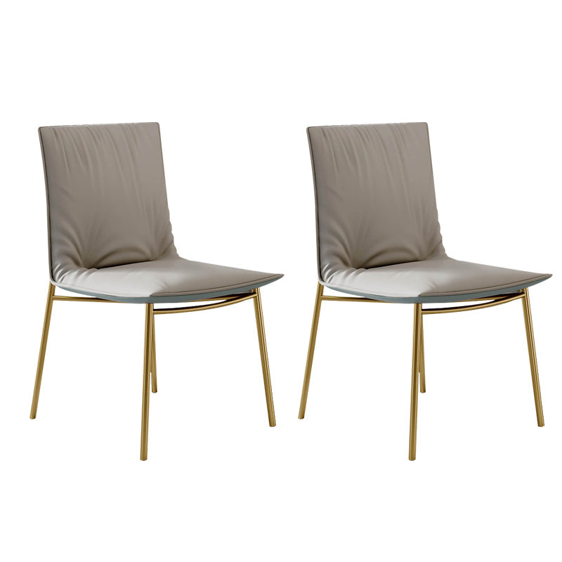 Glam Style Dining Chair Upholstered Side Chair for Living Room Grey 2 Piece Set Brass Gold Clearhalo 'Dining Chairs' 'Dining Tables & Seating' 'dining_chair' 'furn' 'furn_dining_chair' 'Furniture' 'Kitchen & Dining Furniture' 7029386