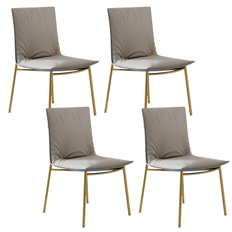 Glam Style Dining Chair Upholstered Side Chair for Living Room Grey 4 Piece Set Brass Gold Clearhalo 'Dining Chairs' 'Dining Tables & Seating' 'dining_chair' 'furn' 'furn_dining_chair' 'Furniture' 'Kitchen & Dining Furniture' 7029387