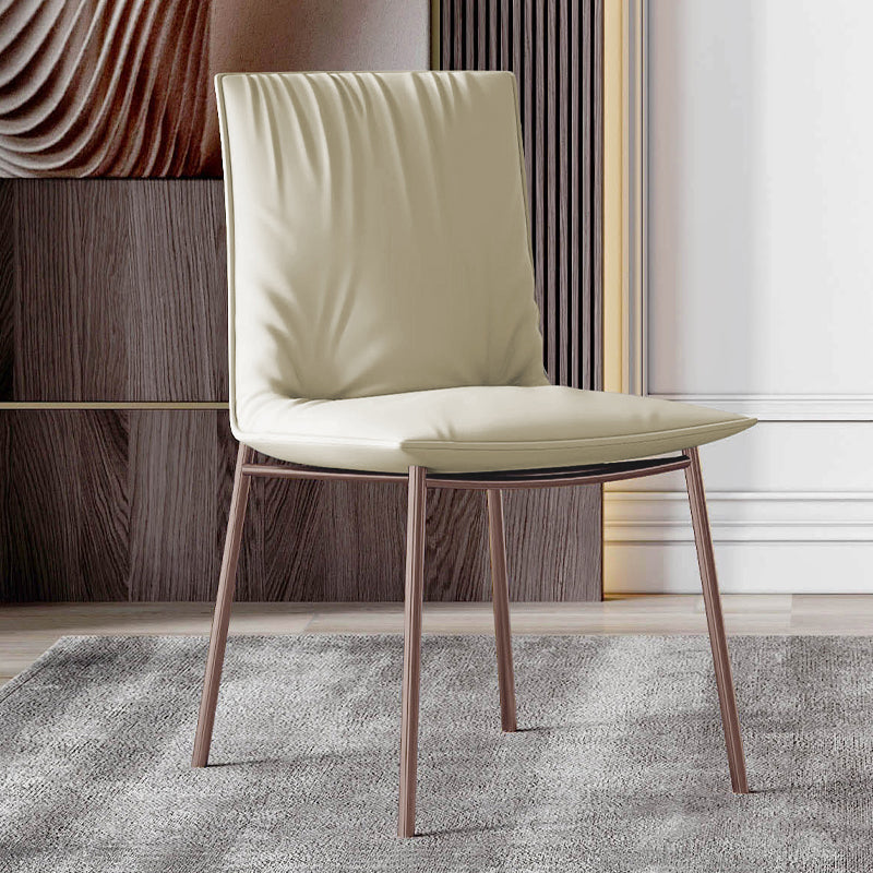 Glam Style Dining Chair Upholstered Side Chair for Living Room Off-White 1 Piece Purple Clearhalo 'Dining Chairs' 'Dining Tables & Seating' 'dining_chair' 'furn' 'furn_dining_chair' 'Furniture' 'Kitchen & Dining Furniture' 7029391