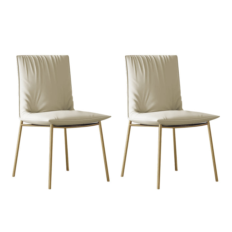 Glam Style Dining Chair Upholstered Side Chair for Living Room Off-White 2 Piece Set Brass Gold Clearhalo 'Dining Chairs' 'Dining Tables & Seating' 'dining_chair' 'furn' 'furn_dining_chair' 'Furniture' 'Kitchen & Dining Furniture' 7029397