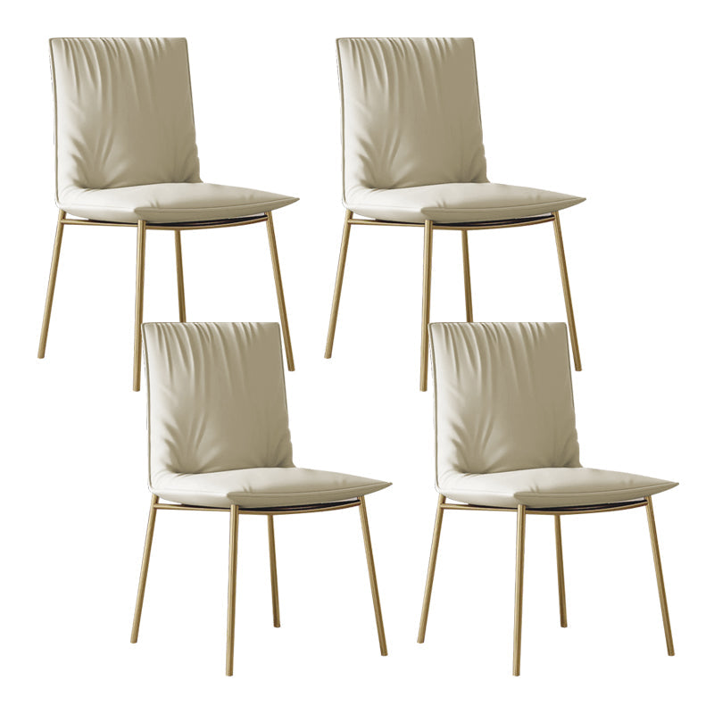 Glam Style Dining Chair Upholstered Side Chair for Living Room Off-White 4 Piece Set Brass Gold Clearhalo 'Dining Chairs' 'Dining Tables & Seating' 'dining_chair' 'furn' 'furn_dining_chair' 'Furniture' 'Kitchen & Dining Furniture' 7029398