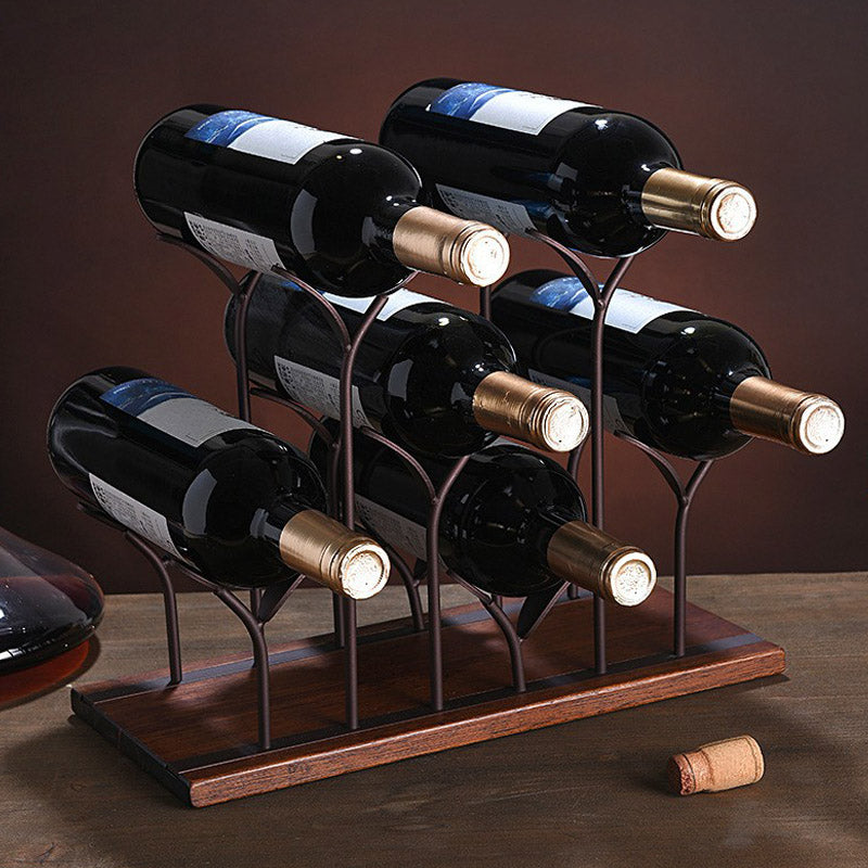 Modern Tabletop Wine Rack Wooden Base Wine Bottle Rack for Kitchen Clearhalo 'furn' 'furn_wine_racks' 'Furniture' 'Kitchen & Dining Furniture' 'Wine Racks' 'wine_racks' 7029439