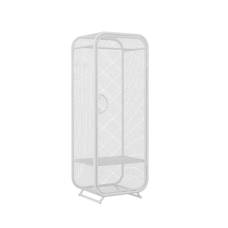 Contemporary Wardrobe Closet Metal Wardrobe Cabinet for Bedroom 24"L x 20"W x 67"H White 1 Clearhalo 'Armoires & Wardrobes' 'armoires_wardrobes' 'Bedroom Furniture' 'furn' 'furn_armoires_wardrobes' 'Furniture' 7029519