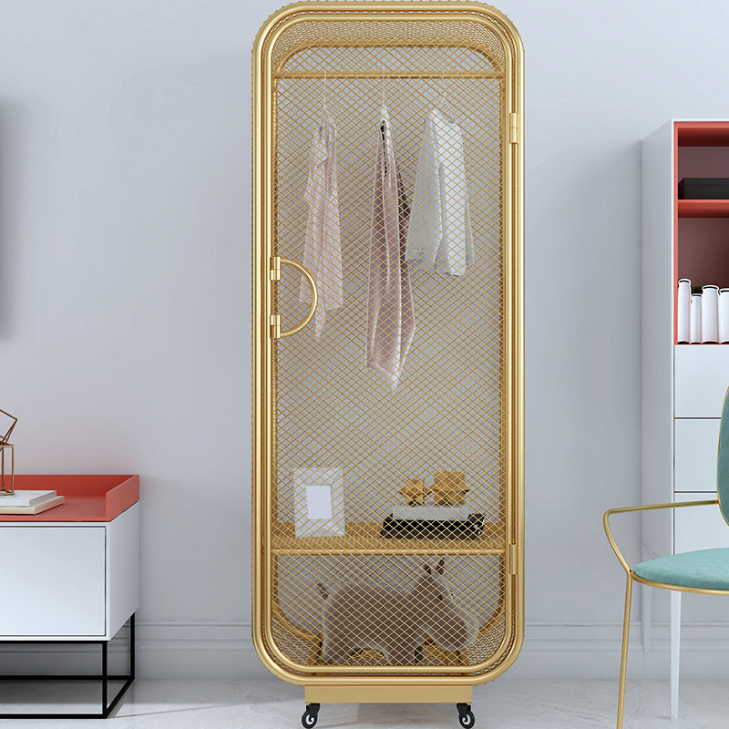 Contemporary Wardrobe Closet Metal Wardrobe Cabinet for Bedroom Clearhalo 'Armoires & Wardrobes' 'armoires_wardrobes' 'Bedroom Furniture' 'furn' 'furn_armoires_wardrobes' 'Furniture' 7029520
